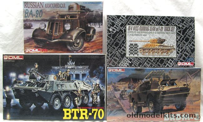 DML 1/35 3510 BTR-70 / 3514 BRDM-3 / 9003 BA-20 Russian Armoured Car / 3814 M-4 Sherman HVSS Running Gear With T-80 Track Set plastic model kit